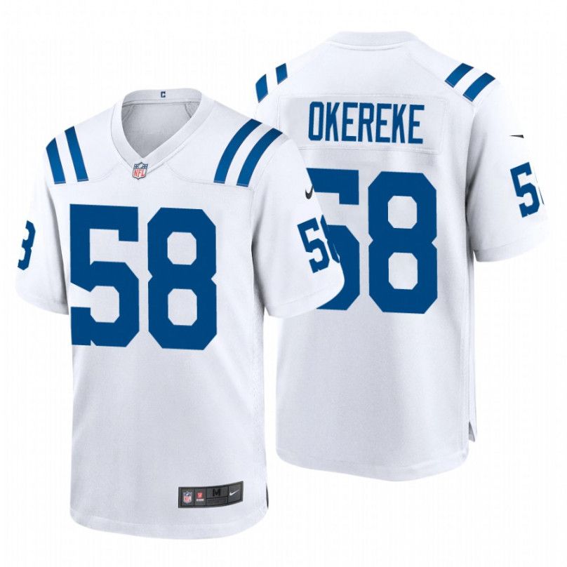 Men Indianapolis Colts 58 Bobby Okereke Nike White Game NFL Jersey